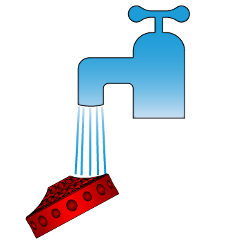 percolator washing under faucet illustration